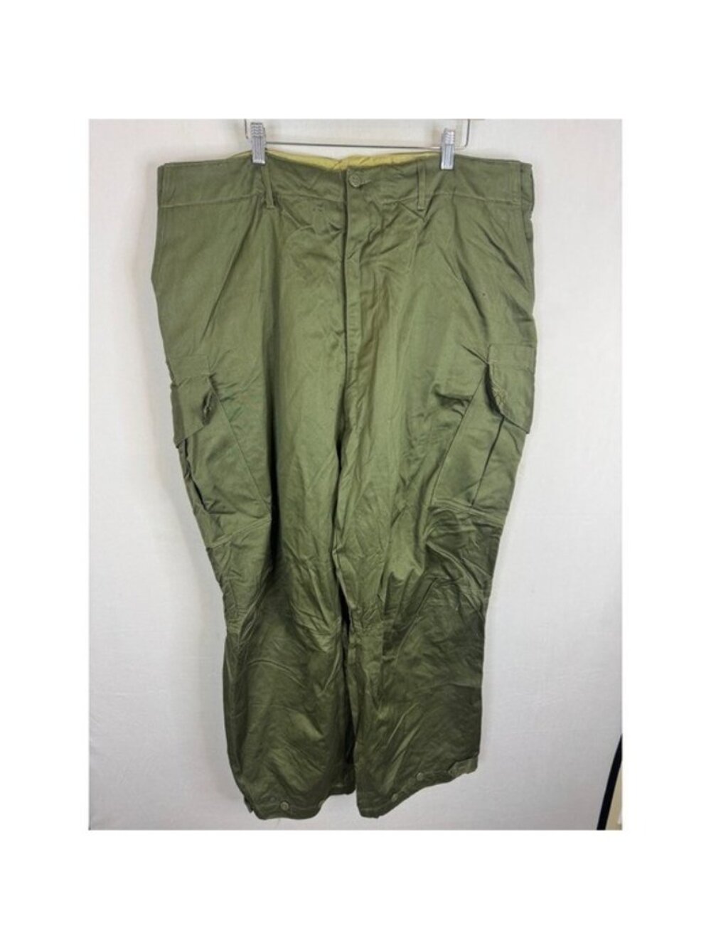Vintage 1952 Canadian Military Cargo Pants Olive Size 9 Tall Montreal 50s 42X32